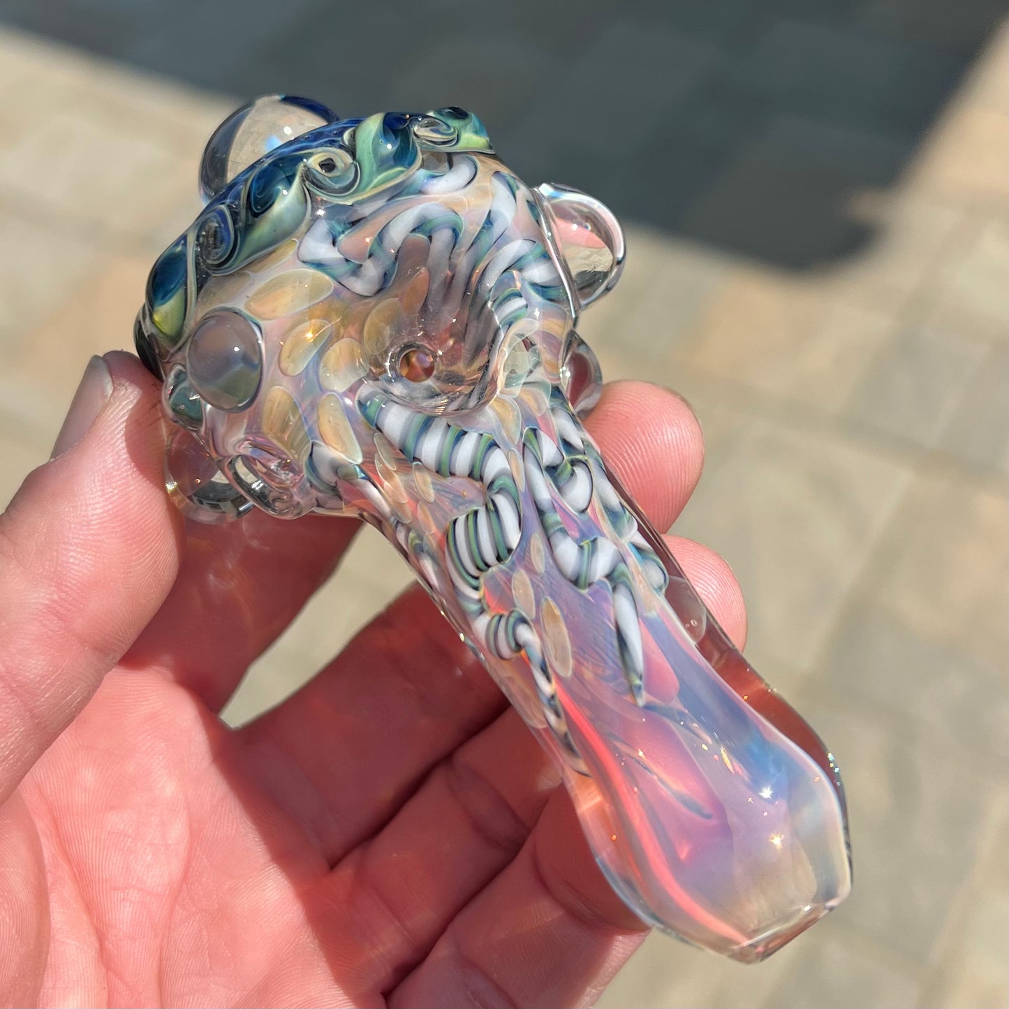 Inside out Spoon with opal