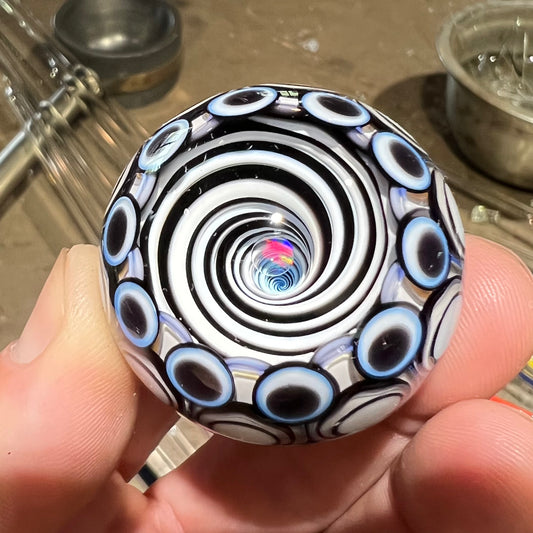 Black and White Vortex Marble
