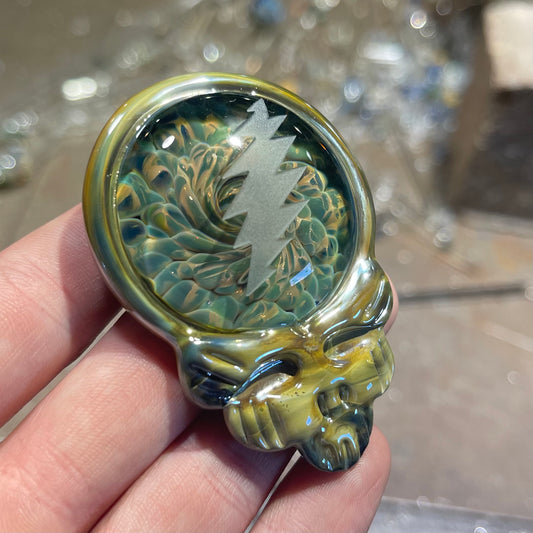 Stealie Pendant with Carved Bolt