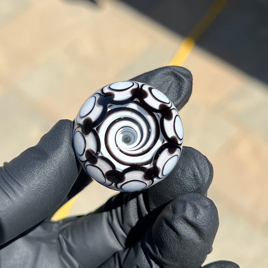 Mini Black and White Vortex Marble