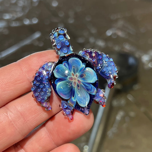 Flower Shell Sea Turtle Pendant