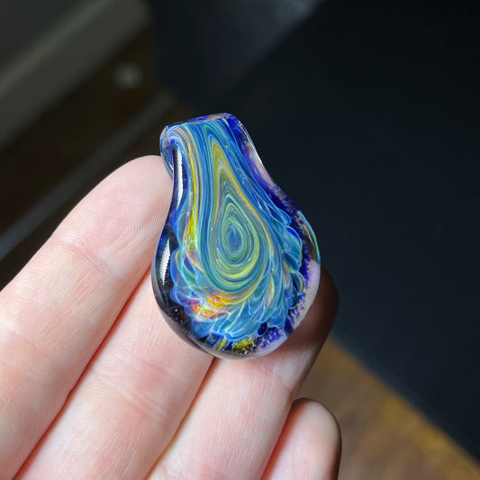Color Burst Swirl Teardrop Pendant