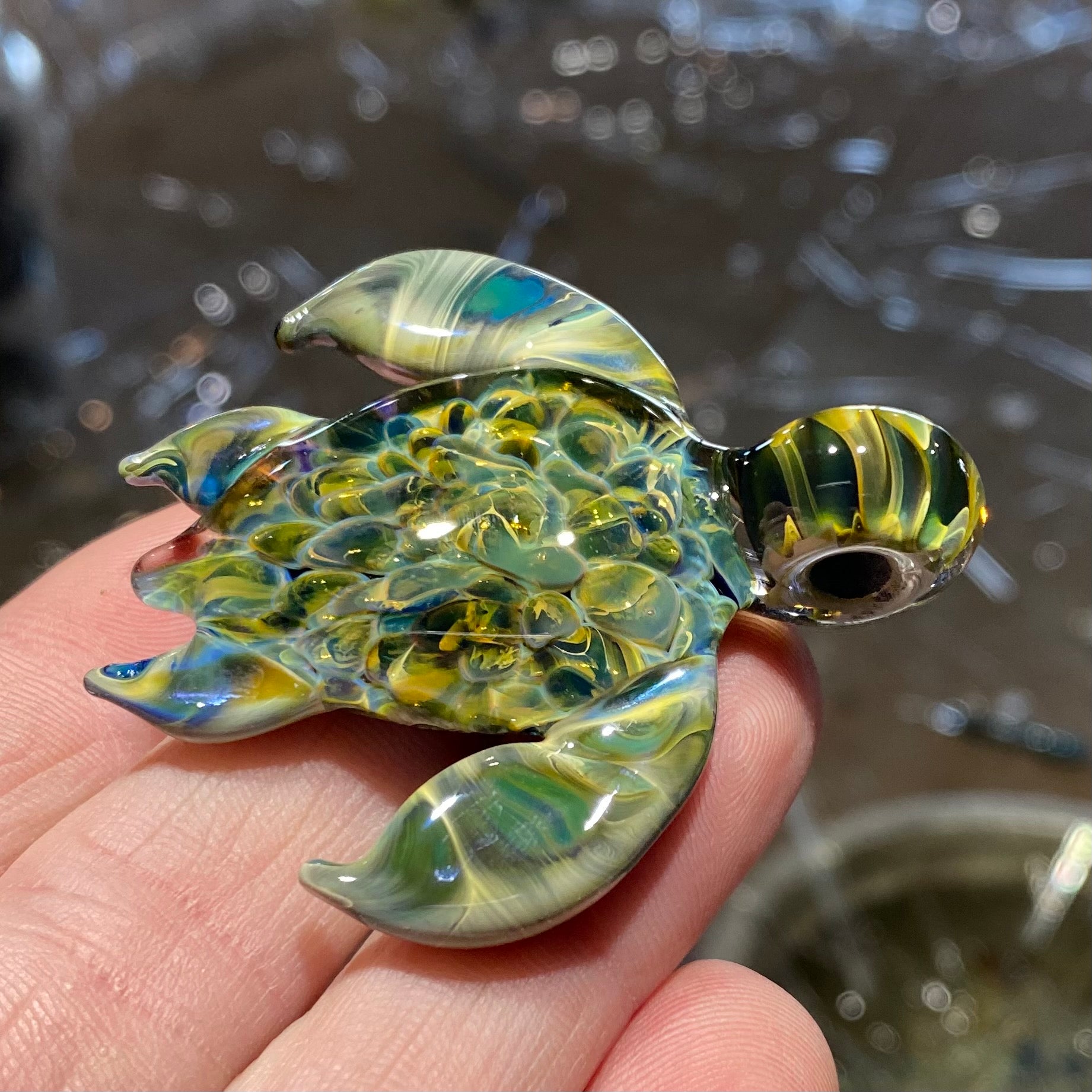 Glass sea turtle on sale pendant