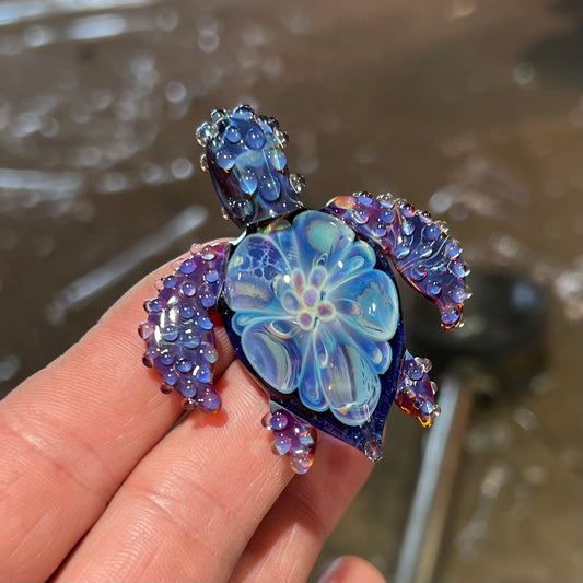 Flower Shell Sea Turtle Pendant